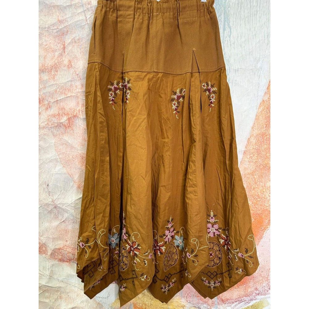Free People Tan Embroidered Maxi Skirt - Picture 5 of 6